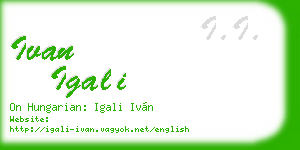 ivan igali business card